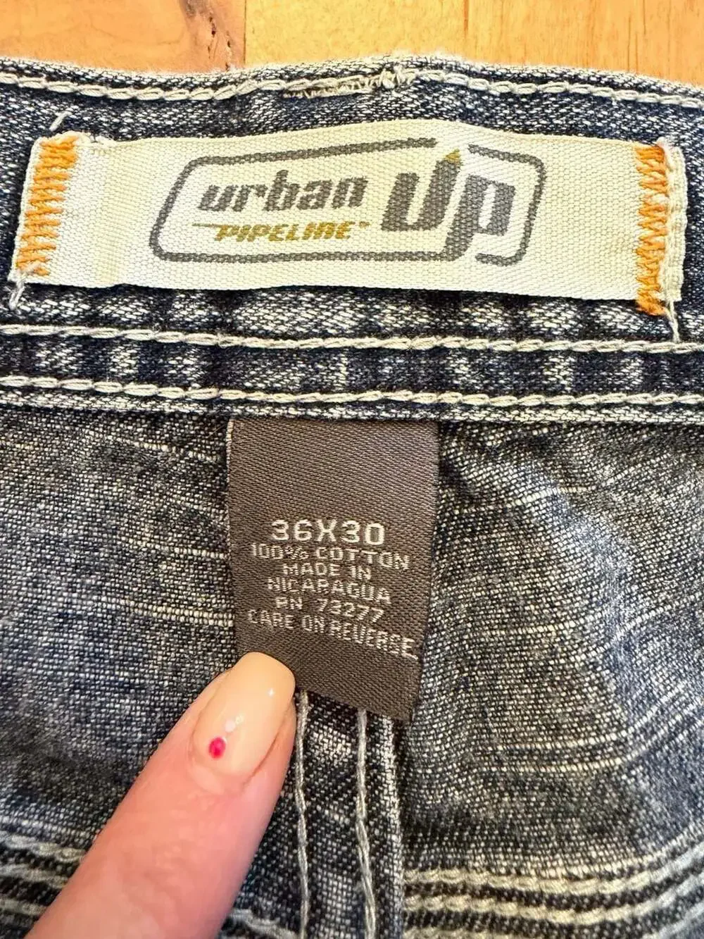 Urban Pipeline Men's Carpenter Denim Jeans Med Wash Baggy Fit 36x30